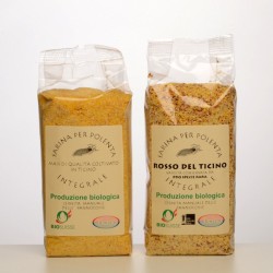 Organic "Rosso del Ticino" wholemeal cornmeal - 500 g