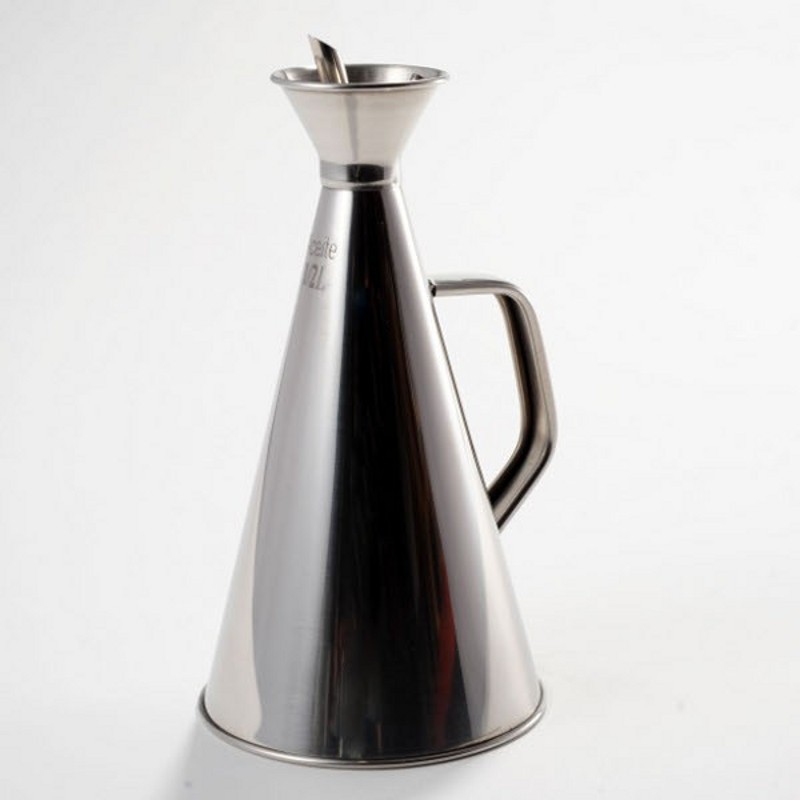 Stainless steel non-drip oil can - 50 cl
