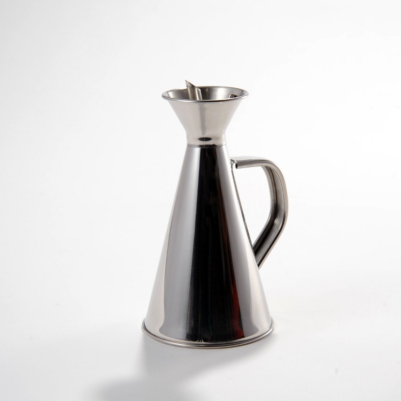 Stainless steel non-drip oil can - 25 cl